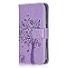 Produktbild Conber Hülle für Samsung Galaxy A3 2016, PU Leder Tasche Flip Case Lederhülle Handyhülle, Vintage Katze und Baum Schutzhülle für Samsung Galaxy A3 2016 - Lavendel