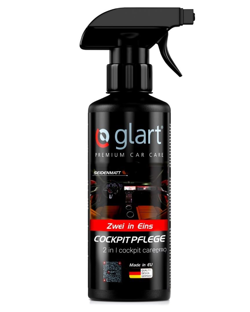 Glart 45CP Cockpitpflege 500 ml – für Kunststoff im Auto Innenraum – seidenmatt, UV-Schutz, duftneutral – antistatisch und pflegend – für Cockpit, Türverkleidungen, Mittelkonsole