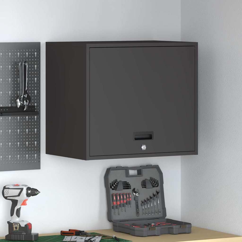 vidaXL Armadio a muro per garage Nero 60 x 40 x 53 cm, Soggiorno, mobili moderni per riporre, armadio funzionale, attaccato al muro, risparmio di spazio, organizzazione casa
