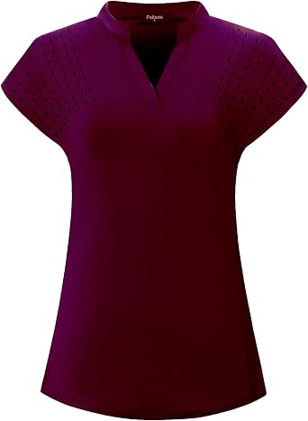 Womens V Neck Golf Polo Shirts Short Sleeve Sport Shirt Workout Tops