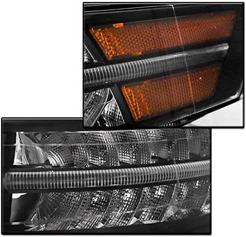 LED DRL Black Projector Headlights Headlamps For 2004-2008 Acura TL