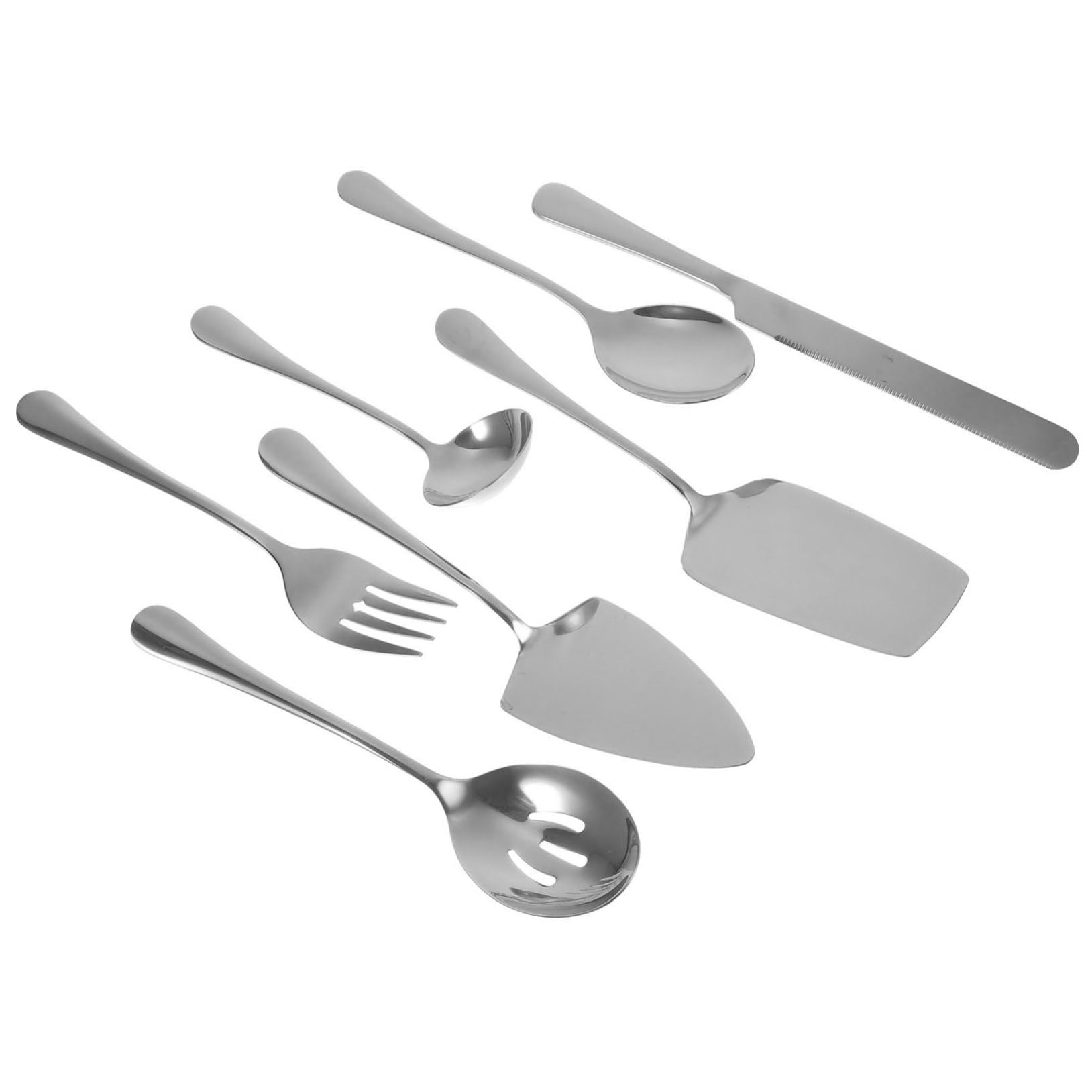 Set de Service à Gâteau en Acier Inoxydable 12 Pouces Argenté