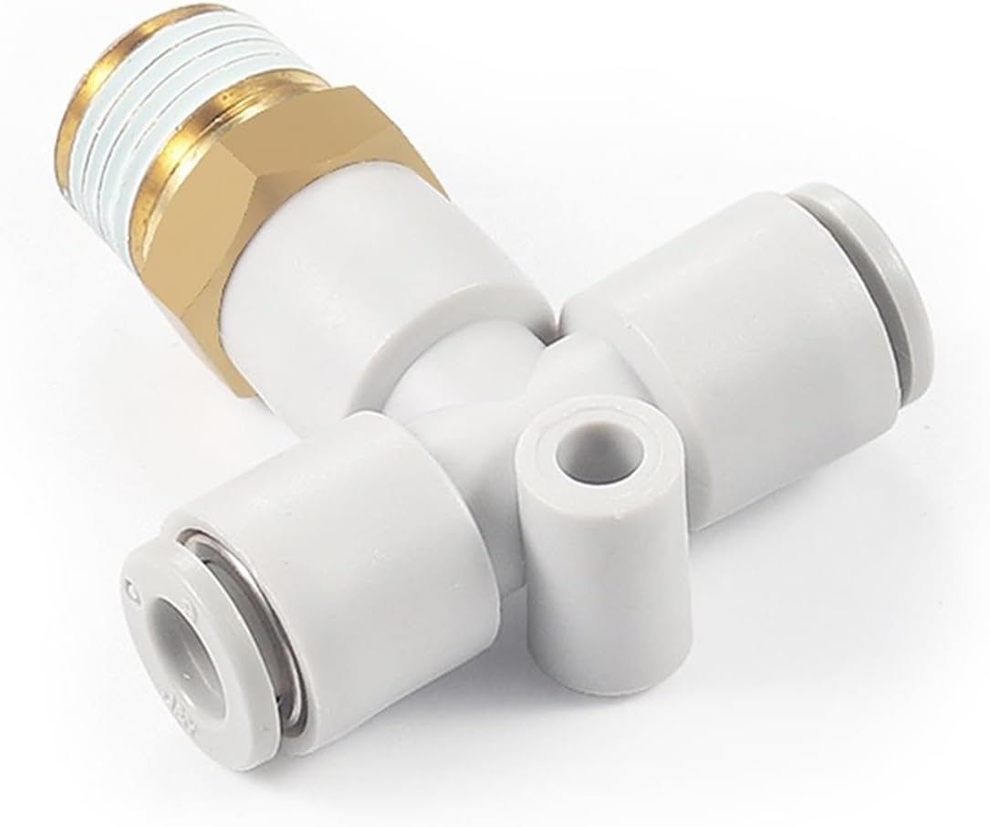 Pneumatic Fittings External Thread T-Shaped Tee Connector KQ2T04 06 08 10- M5 M6 01S 02S 03S 04S 1Pcs(KQ2T12-02S)