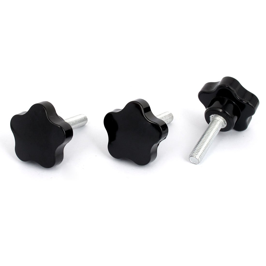 Aexit 40mm Star Pressure Washer Parts & Accessories Head M8x35mm Male Thread Screw on Clamping Knob Grip Nozzles Black 3pcs