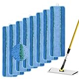 Upgraded Replacement Microfiber Mop Pads for Rubbermaid Commercial 18 Inch Mop 17 Inch Mops, Reusable Wet & Dry Commercial Cleaning Flat Mops System 18' 17' Refill Head for Multi-Surface Floor-8 Pack