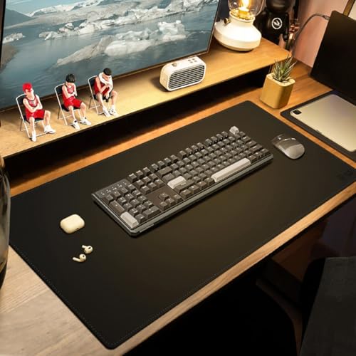 デスクマット デスクパット PVCレザー パソコンマット ゲーミング 防水マウスパッド オフィス 自宅用 テーブルマット 無地 デスクブロッター 仕事 50*100cm 事務 画像01
