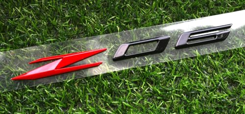 Image of 2Pcs Z06 Emblems 3D Badge Nameplate Letter Compatible with 2023-2024 C8 85623536 OEM Size (Black Red)