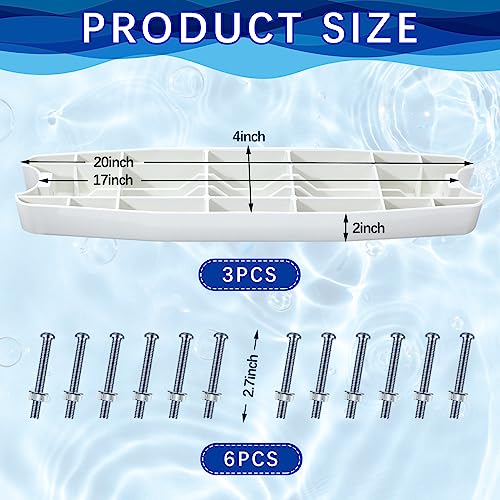 Wettarn 3 Set Universal Swimming Pool Tread Pool Ladder Pedal Set Molded Plastic Swimming Pool Ladder Rung Step With Stainless Steel Bolts Fit For Inground And Above Ground Pools #TOP1