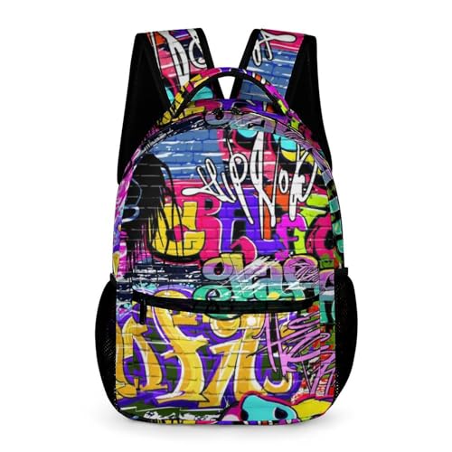 Dalicoter Mochila Hip-Hop Graffiti para Escola, Mochila Casual, Mochila de Viagem para Laptop para Meninos e Meninas, Hip Hop Graffiti 5, 12.6' x 6' x 16.2', Mochilas Daypack