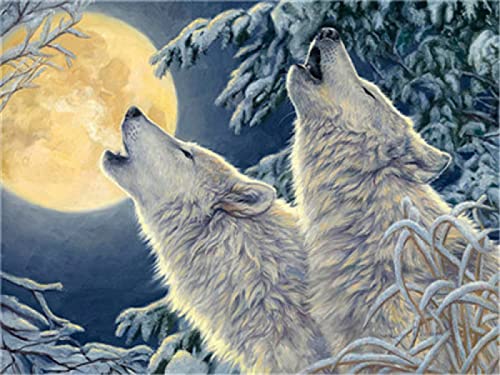 Kit point de croix loup blanc 11CT cadeau idéal loisir créatif