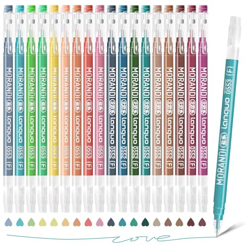 Joyask Gel Pens For Coloring 18 Pack Colored Pens for Black Paper & White Paper 0.6MM Fine Point Pens for Coloring Writing Drawing Journaling Note Taking Office Home