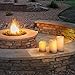 LampLust Outdoor Solar Candles, 3 Pack, 3 Inch Flameless Pillar Candles, Solar Candles Outdoor Waterproof, Flickering LED Light, Dusk to Dawn Timer, Rechargeable Batteries Included, Patio Yard Decor