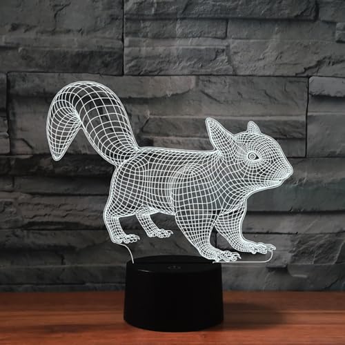 Lámpara de Mesa Ilusión 3D Squirrel con Control Remoto miniatura 2