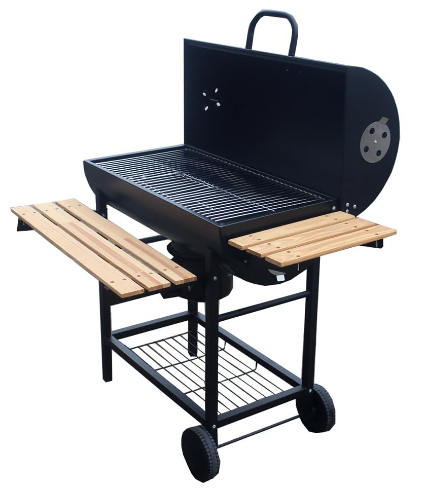Barbacoa de carbón premium XXL sobre ruedas con tapa, termómetro y 3 rejillas – ¡El mejor placer de la parrilla en su propio jardín!