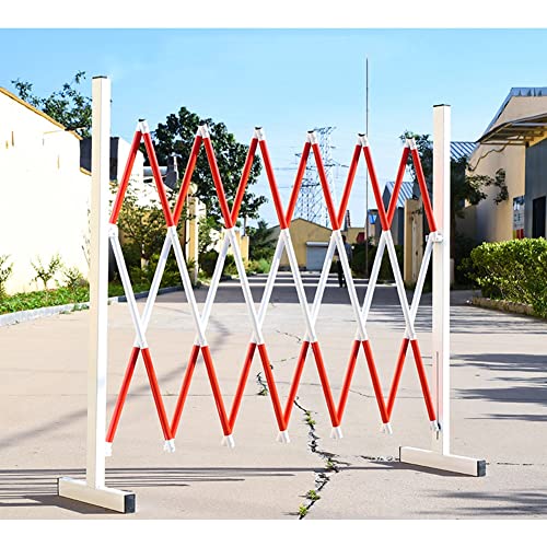 Barrière mobile extensible rouge et blanc pour bloquer l'accès - 3