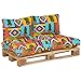 nxtbuy Coussins pour Palette Europe ''Summer Vibes'' - Coussins Confortables Et Drôls pour Europalets - Plusieurs Tailles À Choisir, Variante:2X Coussins de Dossier 60x40x20cm, Dessin:Mexico BE912