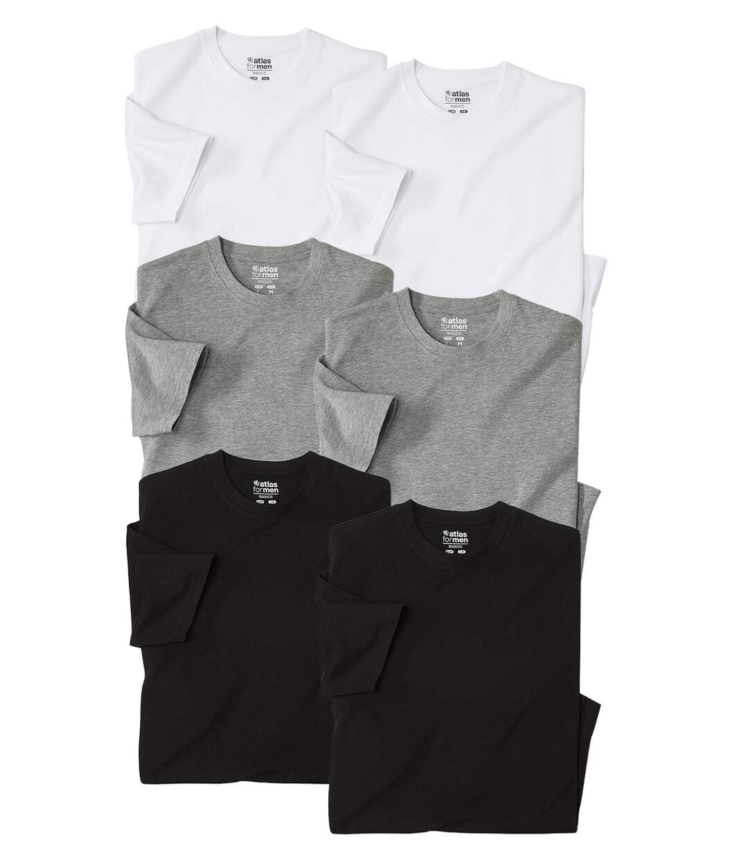 ATLAS FOR MEN - Pack of 6 Plain T-Shirts - 4XL