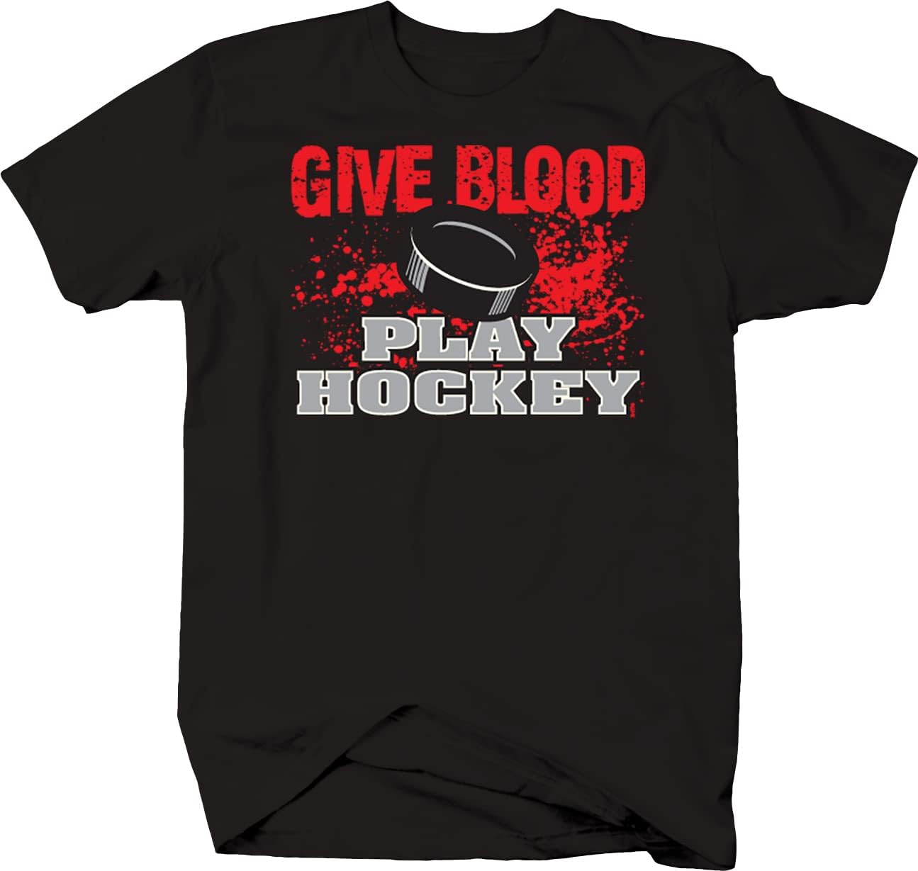 Give Blood Play Hockey Graphic Tshirts XL Black