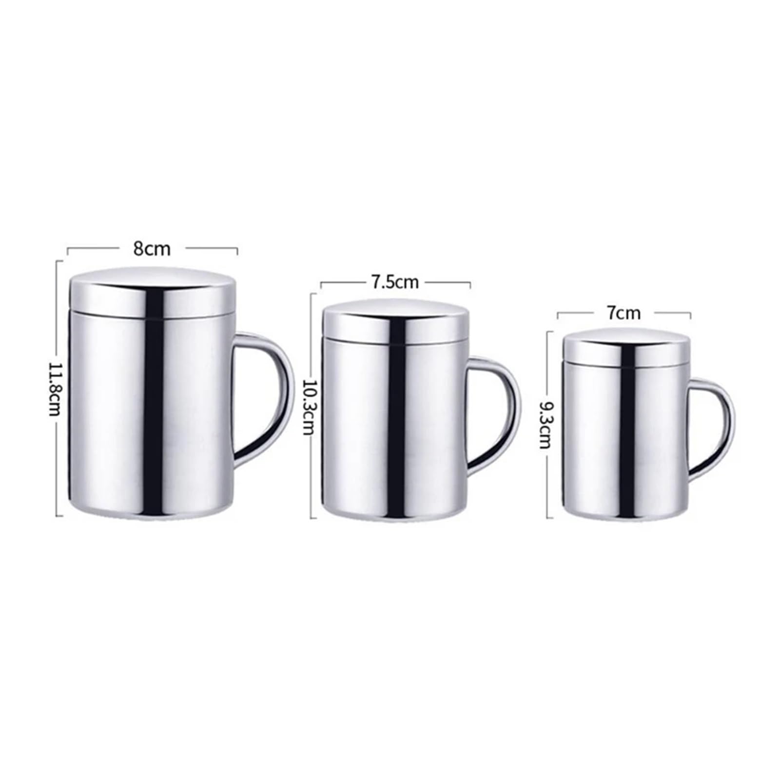 Taza de café antiescaldado doble pared, taza bebida portátil aislada acero inoxidable, pulido, cerveza, té, jugo para Casa y Oficina(S)