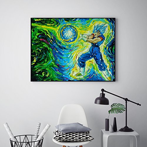 Toile décorative murale dragon Vincent Van Gogh Uhomate A091 tableau 28x35 - 2