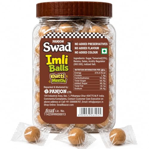 Image of Swad Khatti Meethi Imli Balls Tamarind Candy 220g Jar Khatti Meethi Pack x 2