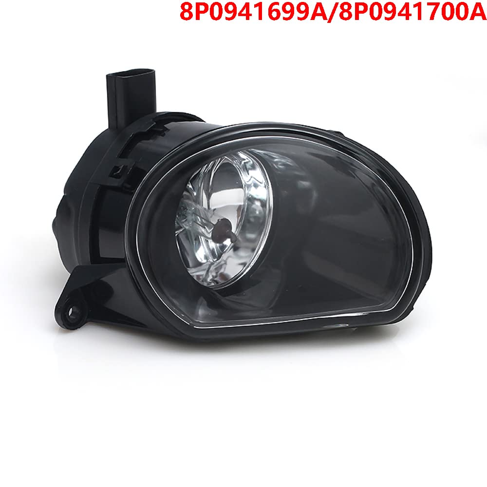 Riloer 1 pieza Lámpara de luz antiniebla del parachoques delantero del coche, lado del pasajero, apto para A-UD-I A3 2004-2008 Q7 2007-2009, 8P0941699A (izquierda), 8P0941700A (derecha)