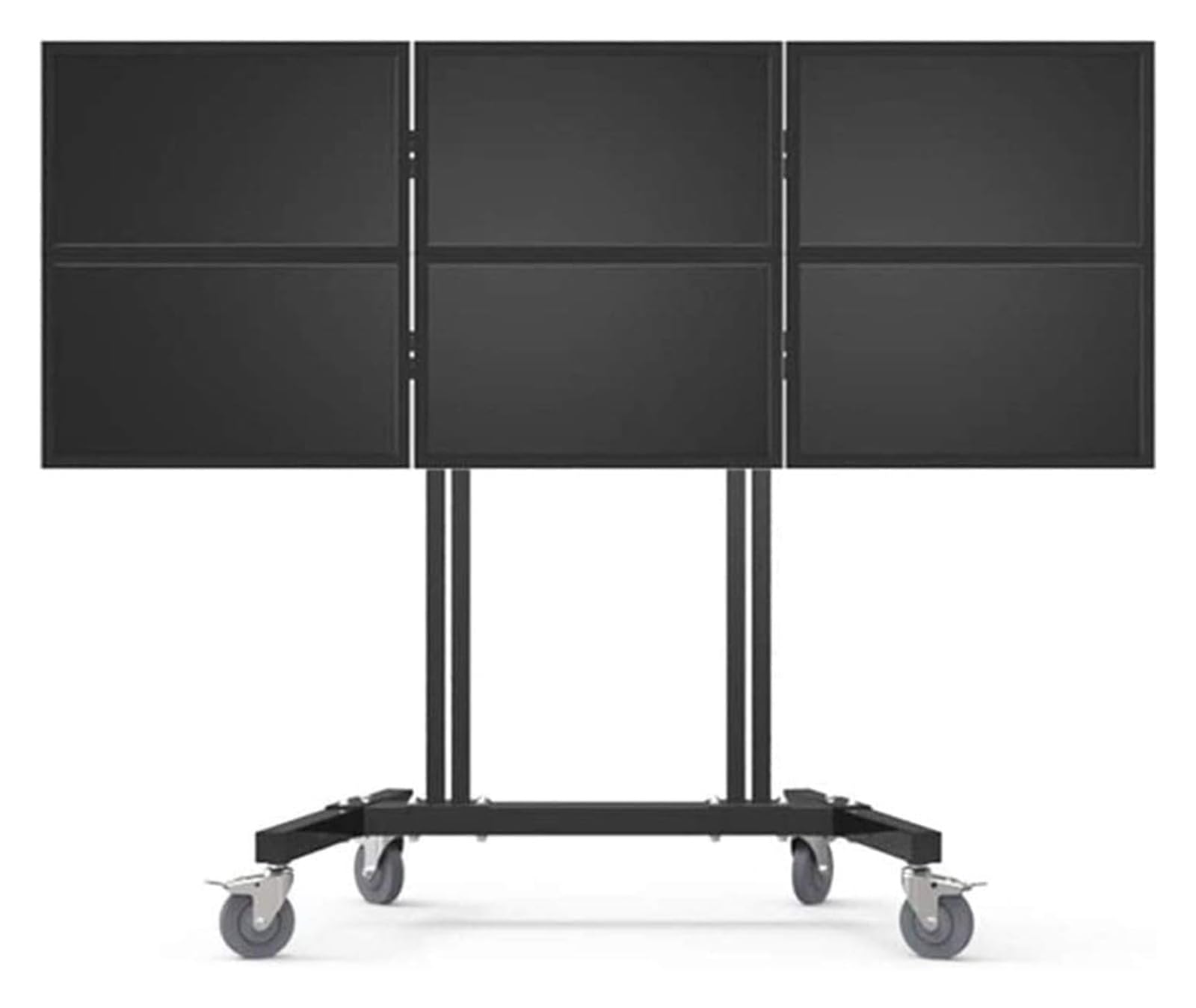 POLGDW Mobile TV Cart, Rolling tv Stand, Mobile tv Stand Six-Screen LCD Monitor Landing Mobile Cart Bracket for 15-27 Inch with Height Adjustable Lockable Caster(