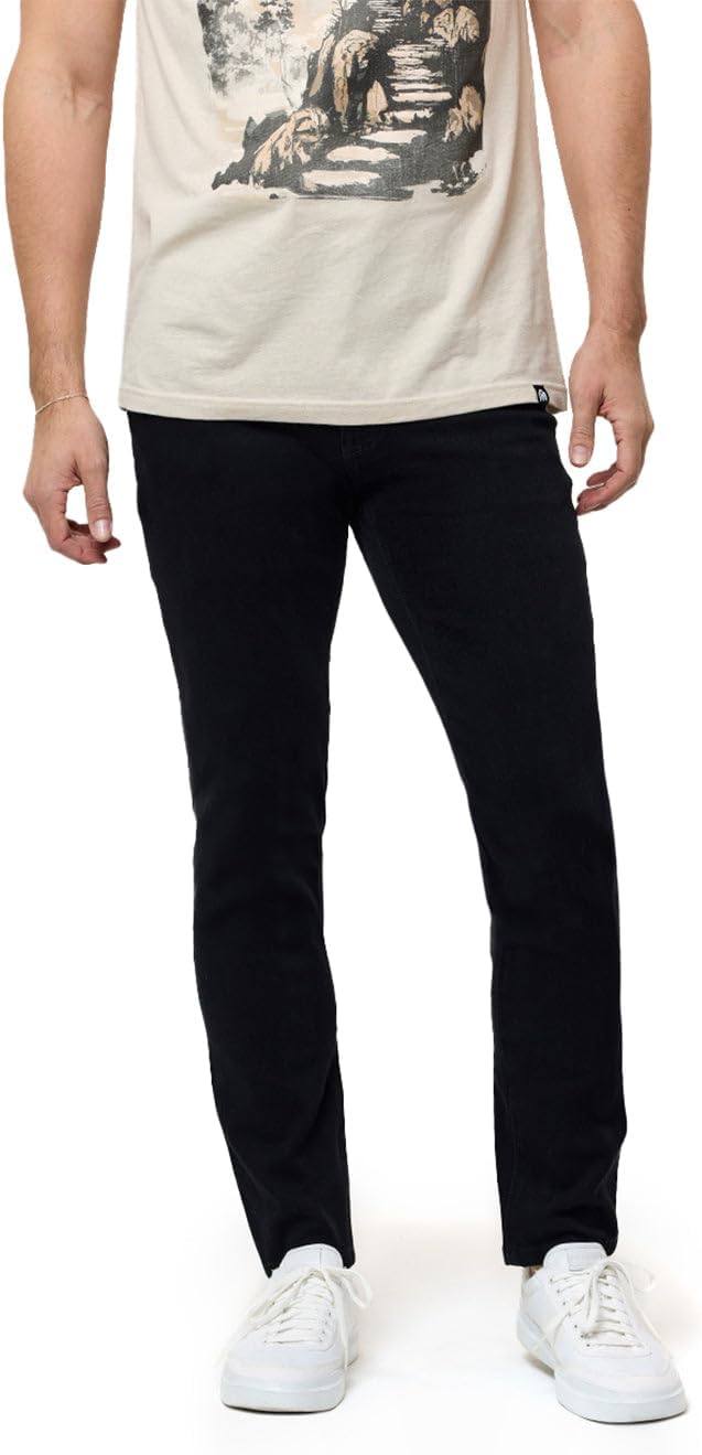 INTO THE AM Mens Jeans - Legacy Stretch Denim Slim Fit Tapered Leg Ultra-Soft Comfort Wash Pants