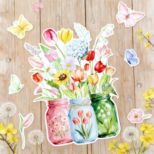 Set de 7 imanes decorativos florales para frigorífico miniatura 3