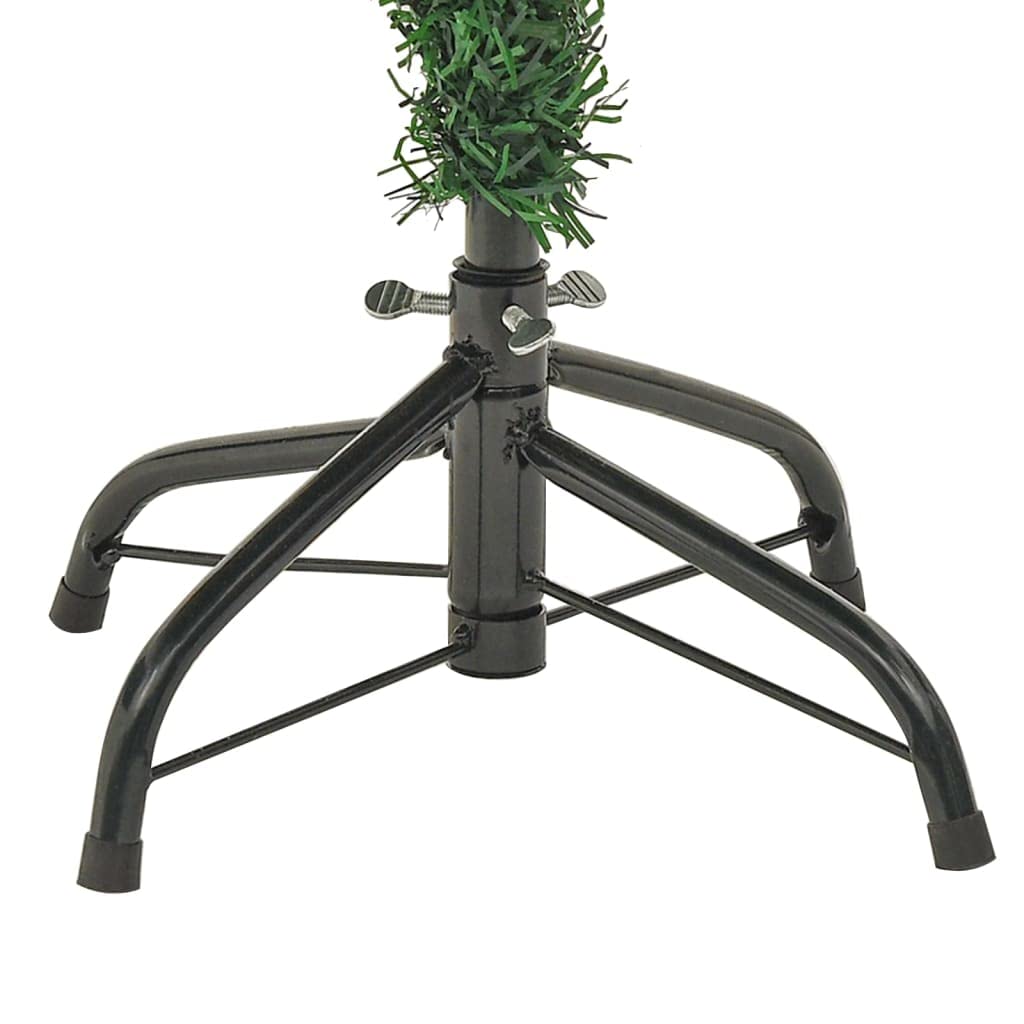 Árbol de Navidad artificial de 150 cm con 150 LED y 30 piñas, diseño plegable de PVC/PE/acero verde y blanco para salón, pasillo y oficina