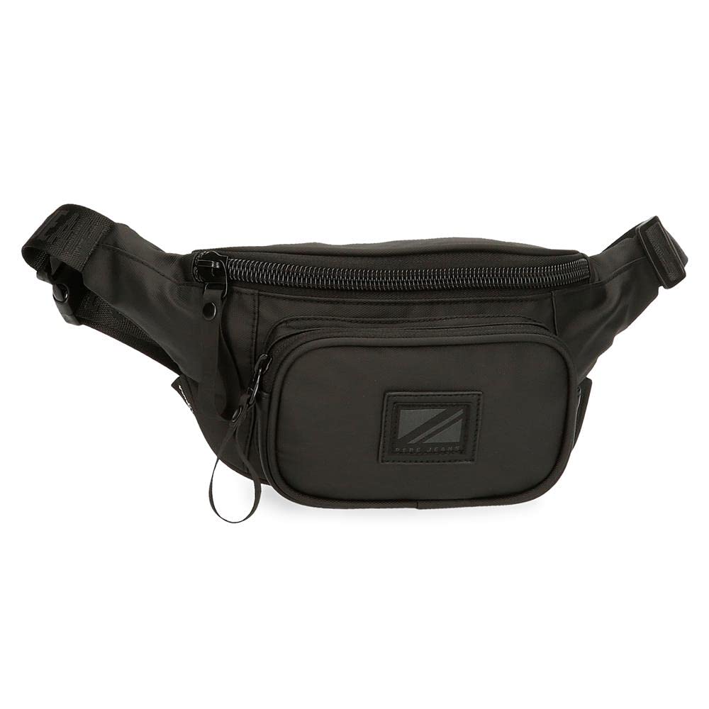 Pepe Jeans Hoxton Black and Blue Polyester PU Shoulder Bags and Toiletry Bag - Various Sizes, black, One Size, bum bag