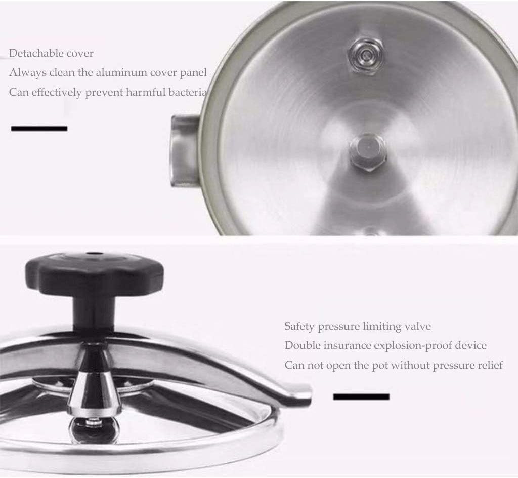 Household Gland Type Pressure Cooker,Multi-function Aluminum Alloy Skillet,Soup Pot,Save Time and Energy, Fast Cooking，Various Stoves Universal(3L)
