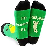 Gnpolo Funny Socks for Men Women I'D Rather Be Golf Dress Casual Crew Fun Gift Novelty Sock