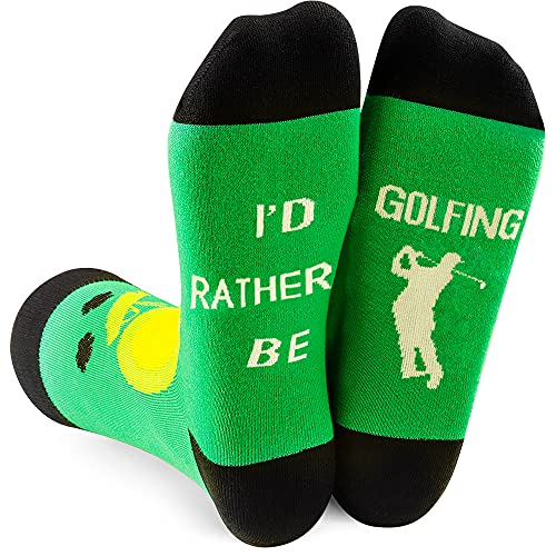 Gnpolo Funny Socks For Men Women I'd Rather Be Golf Dress Casual Crew Fun Gift Novelty Sock #TOP3