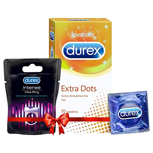 Image of Durex Condoms, Extra Dots - 10 Count & Durex Play Vibrations Massager Ring