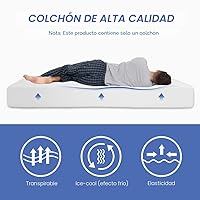 Vista 4 de FDW - Colchón de 6/8/10/12 pulgadas de espuma viscoelástica de gel para dormir fresco y alivio de la presión, firmeza media, certificación