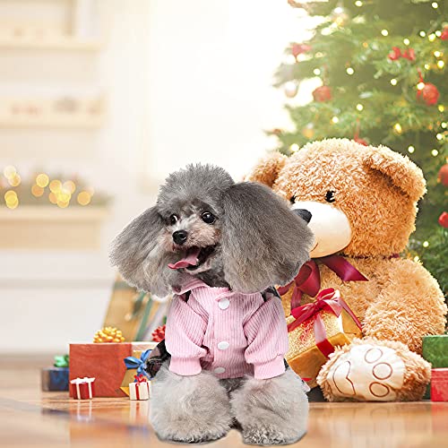 Dog Dresses For Small Dogs Girl Puppy Sweater Dress Hoodie Winter Pet Clothes Outfit Apparel Cold Weather Dog Coat Pink Doggie Sweatshirt Cute Cat Skirt Clothing (Pink, Small) #TOP4