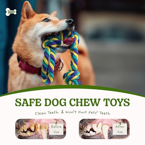 Image of SHARLOVY Dog Rope Toy for Medium Dogs | 2 Pack Heavy Duty Dog Chew Toys for Aggressive Chewers， Interactive Tug of War Dog Toys for Medium to Large Breed
