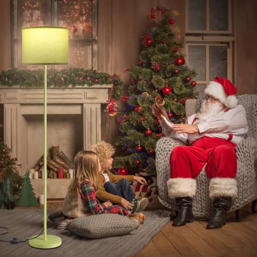 Image of Ambimall 60'' Modern Floor Lamp with Shade, Tall Lamps for Living Room, Bedroom, Office, Dining Room, Light Green Lampshade(Without Bulb)