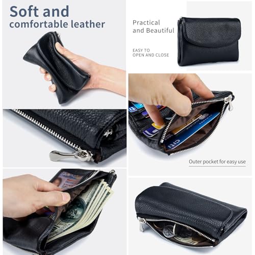 Joyfullygo Wallet - Unisex Pebble Leather Wallet With RFID Anti-Theft Protection Waterproof and Credit Card Holder (Red-01,Free size)3