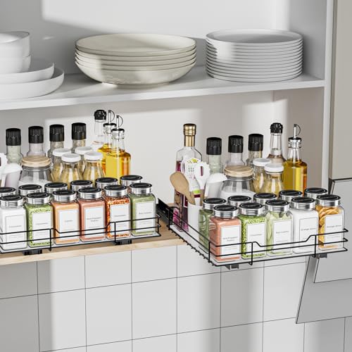 Miniatura 7 de Zddloinp Especieros Con Cajón Deslizante, Organizador Especias Y Armario De Cocina, Estante Organizador 26.4 11.8 5.6cm