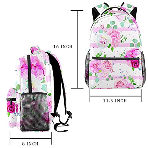 Mochila para portátil de peonías con diseño floral acolchado 2