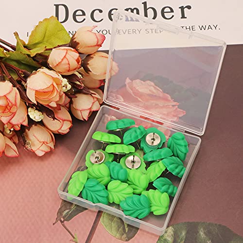 Tupalizy Decorative Leaf Push Pins For Cork Bulletin Boards Cute Thumb Tacks For Wall Hanging Posters Pictures Photos Notes Diy Craft Gift Bags Projects Home Decor Office School Supplies, 20Pcs #TOP2