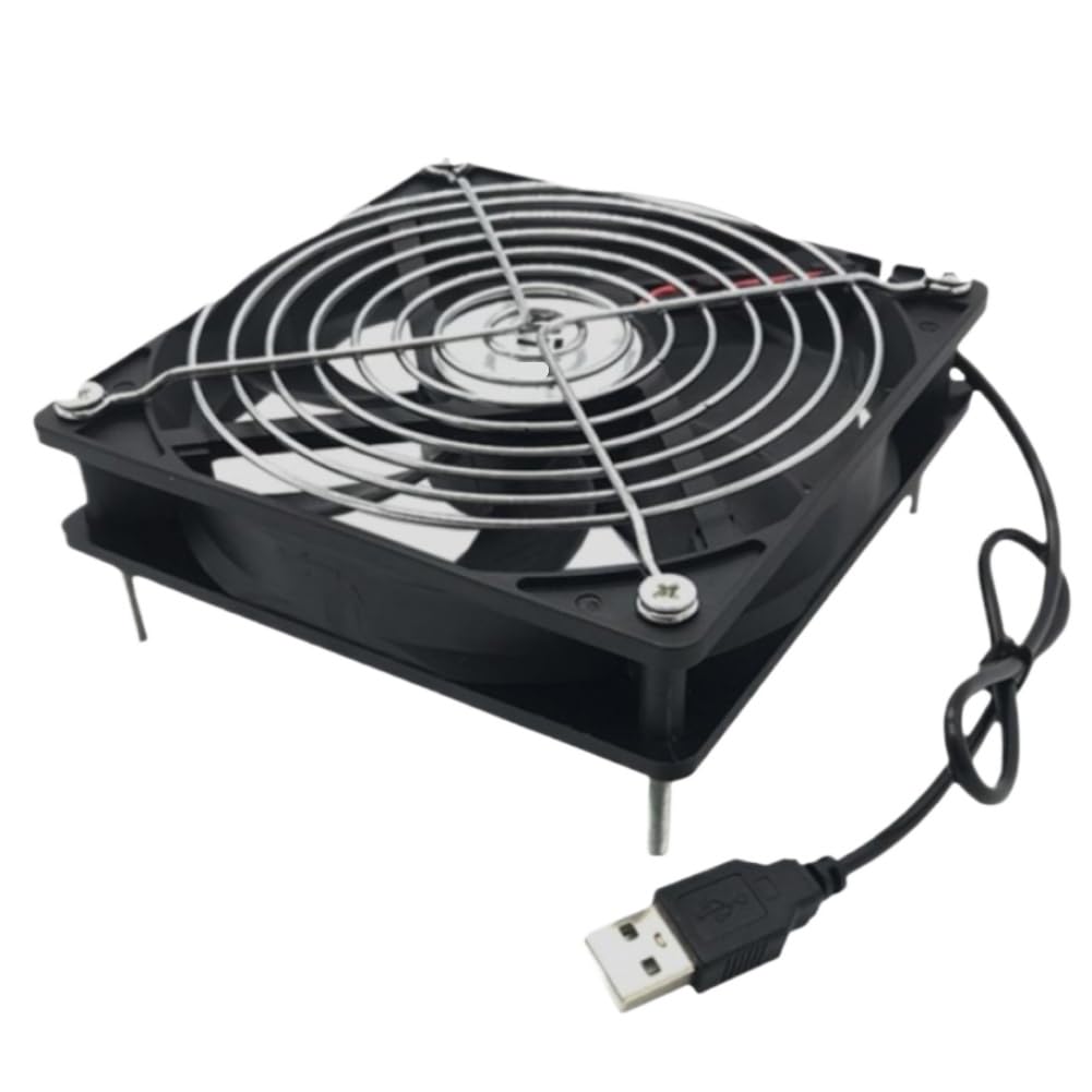12V Cooling Fan 120x120x25mm and 80x80x25mm USB Powered Compatible with Receiver DVR TV Box Router(80x80x25)