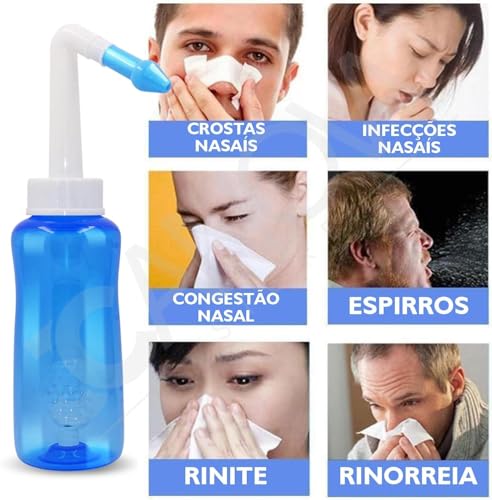Higienizador, Lavador Nasal, para Sinusite, Gripes, Congestão Nasal 300ML.
