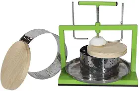 Kit Prensa Queijo + 2 Formas Inox Redondas 500G E 1KG