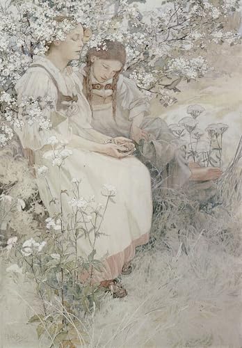 Cuadro en lienzo Alphonse Mucha la Natura pintura famosa de 60x90cm para decorar pared