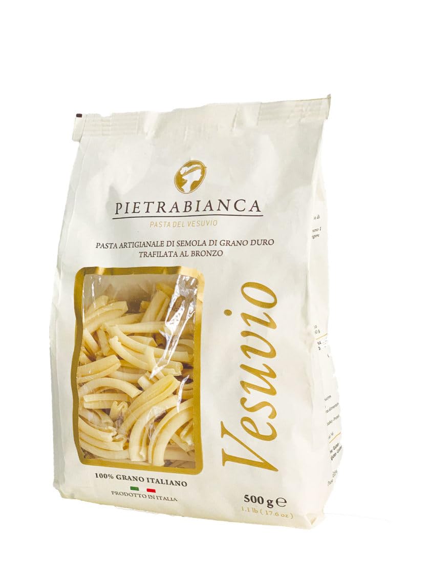 Pietrabianca, Pasta di Semola Artigianale trafilata al bronzo, hecha a mano, de bronce, pasta de sémola "Casarecce", 12 x 500 g + Polpa italiana Gourmet 400 g