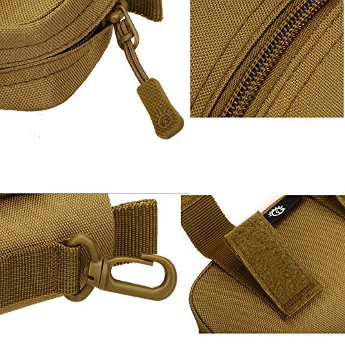 JADEDRAGON Eyeglasses Hard Case Anti-Shock Molle System Zipper Sunglasses Pouch Sunglasses Bag Cases Eye Glasses Box Holder with Clip (Black), Large