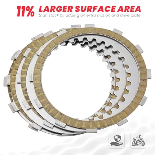 Image of M8 Friction Steel Plate Clutch Kit - For Harley Touring Softail Milwaukee-Eight Engine Models, 10x Friction, 9x Plate Steel Plate, 3x Springs